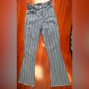 Bootcut striped jeans